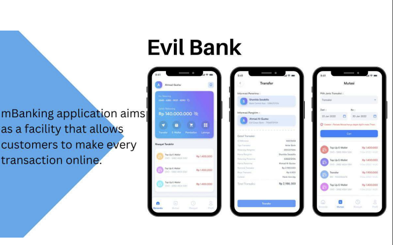 Mobile banking app screenshot